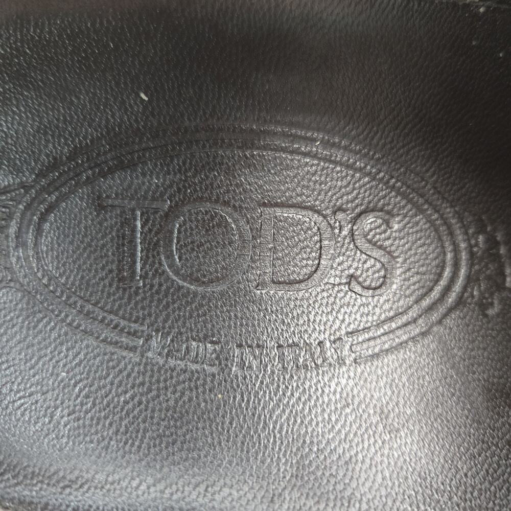 Tod's Shoes Womens 39 9 Single Monk Strap Dark Metallic Pewter Leather Luxury - Picture 10 of 12